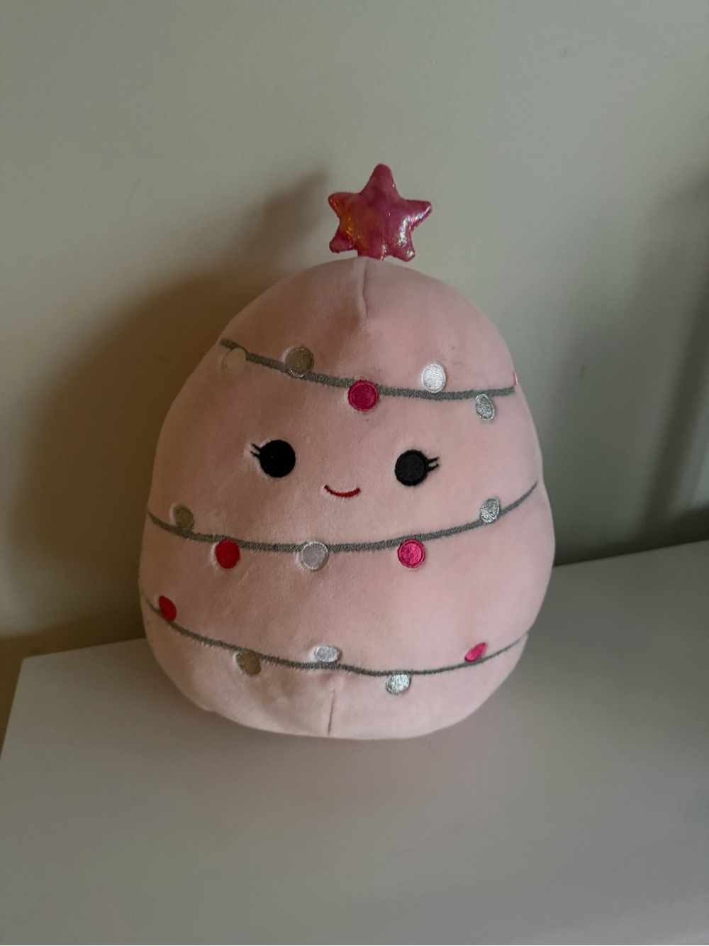 Squishmallows “Garnet” pink Christmas tree